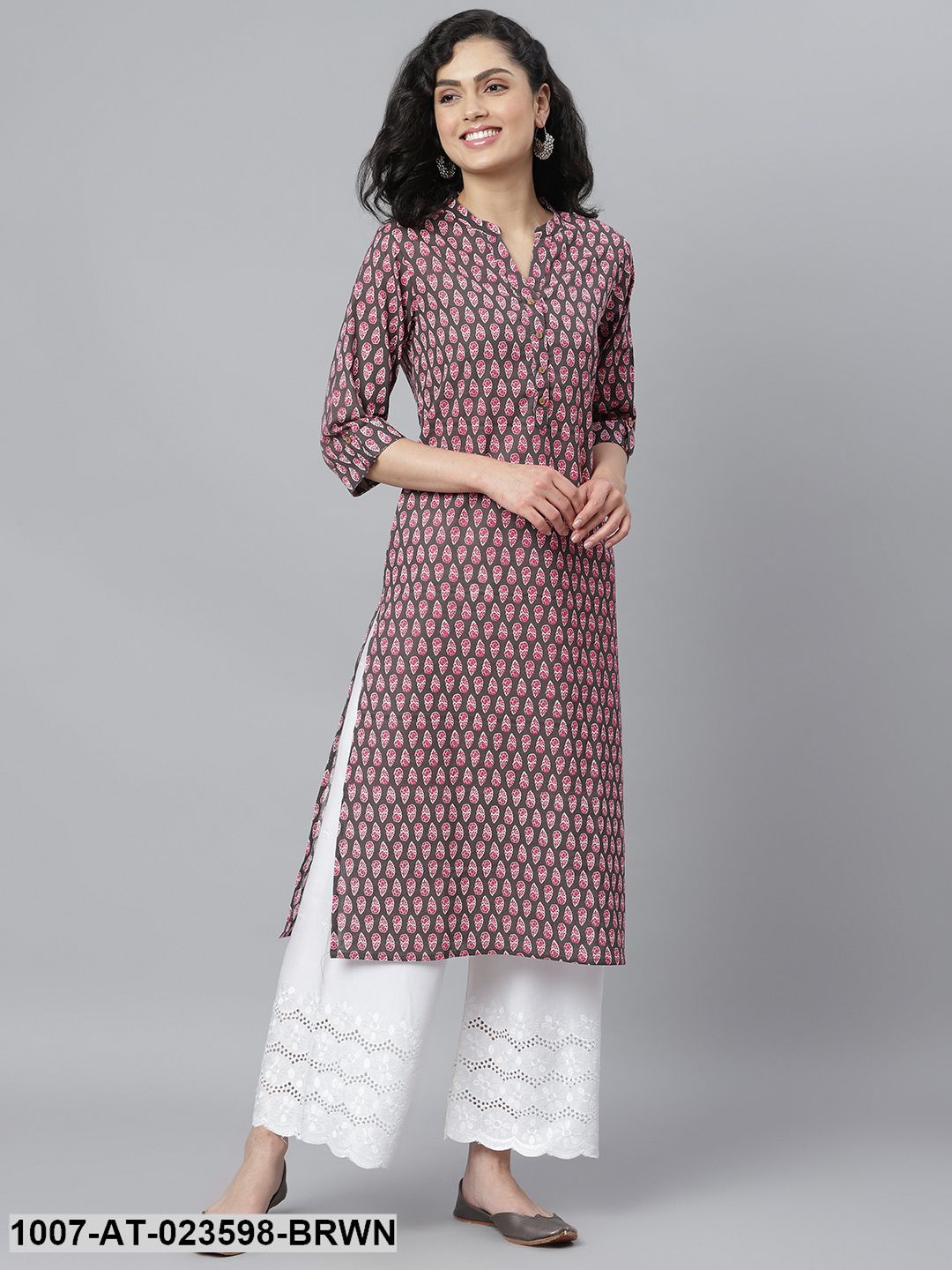 Women's Printed Cotton Slub Straight Kurta (Pre-Order)