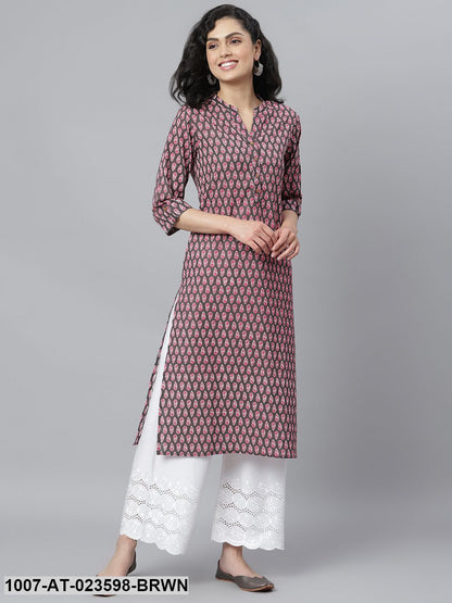 Women's Printed Cotton Slub Straight Kurta (Pre-Order)
