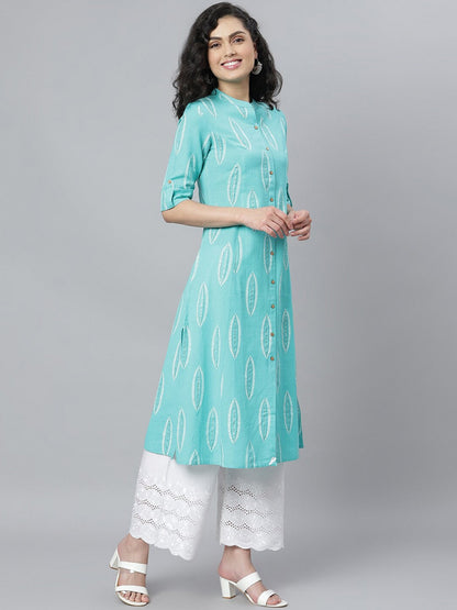 Printed Rayon A-Line Kurta