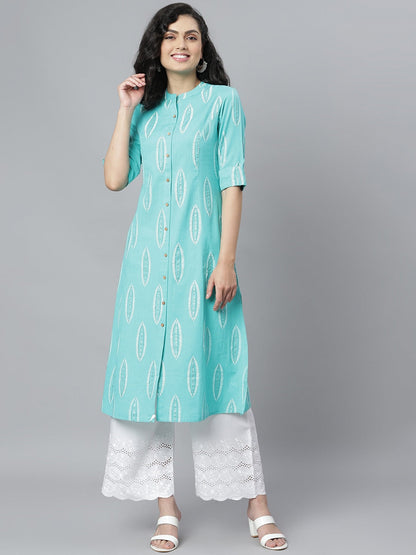Printed Rayon A-Line Kurta