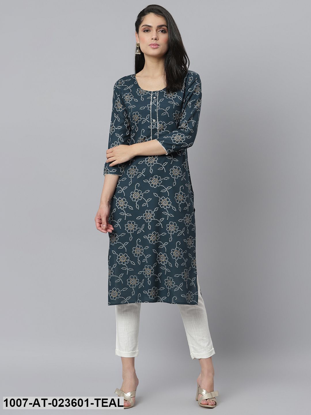 Women's Floral Printed Rayon Straight Kurta (Pre-Order)