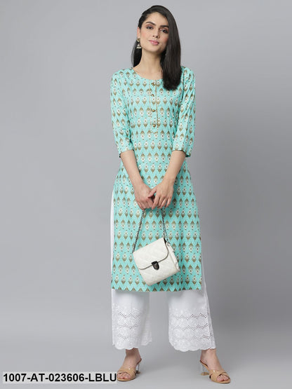 Women's Floral Printed Rayon Straight Kurta (Pre-Order)