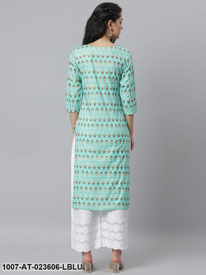 Women's Floral Printed Rayon Straight Kurta (Pre-Order)