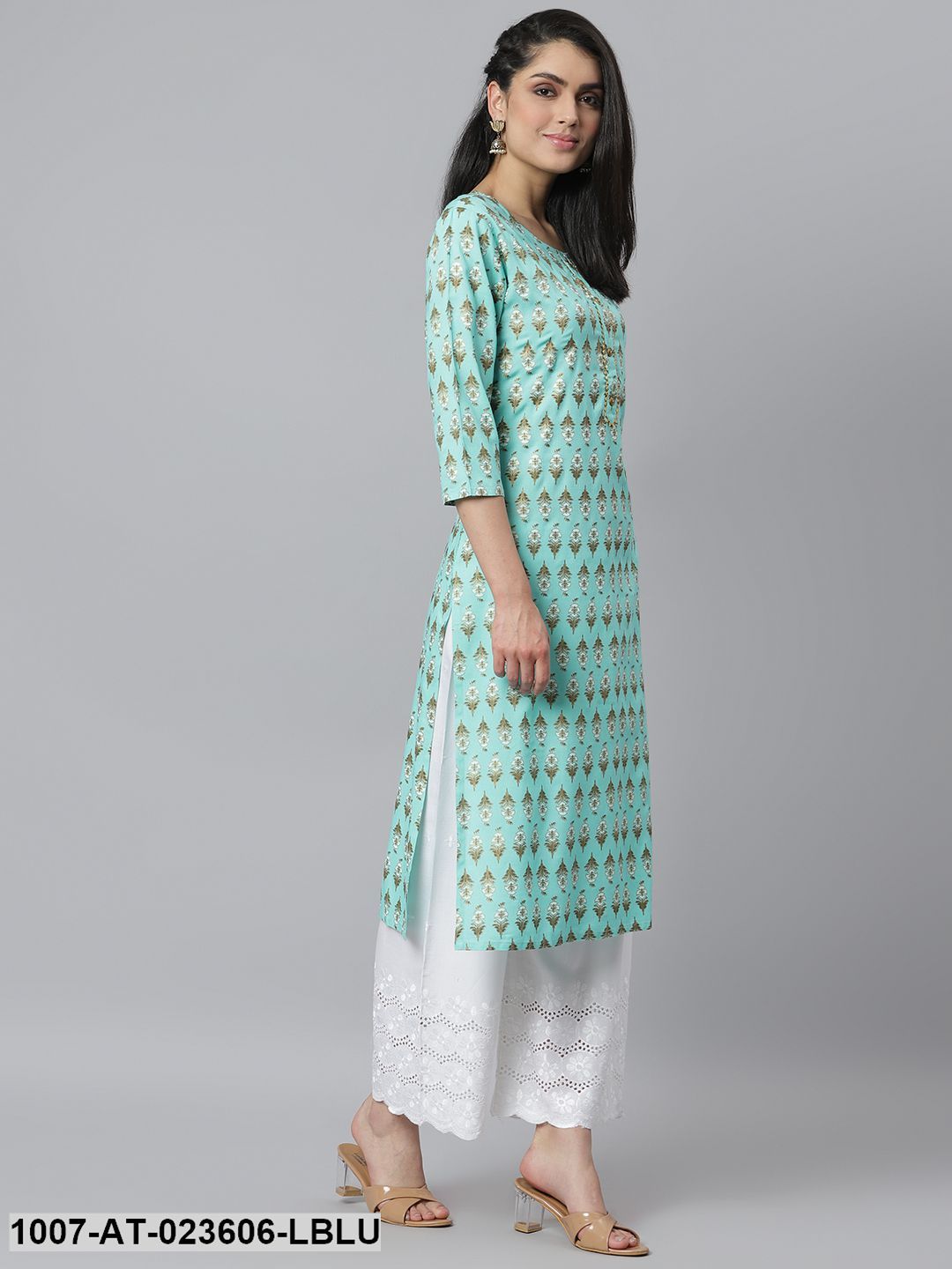 Women's Floral Printed Rayon Straight Kurta (Pre-Order)