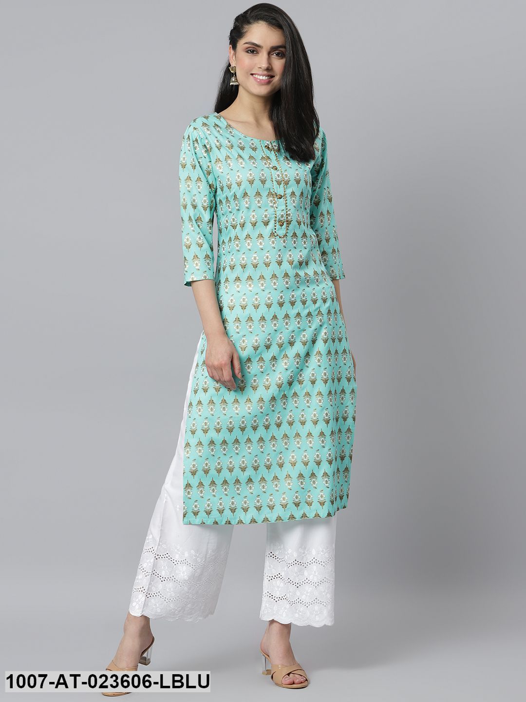 Women's Floral Printed Rayon Straight Kurta (Pre-Order)
