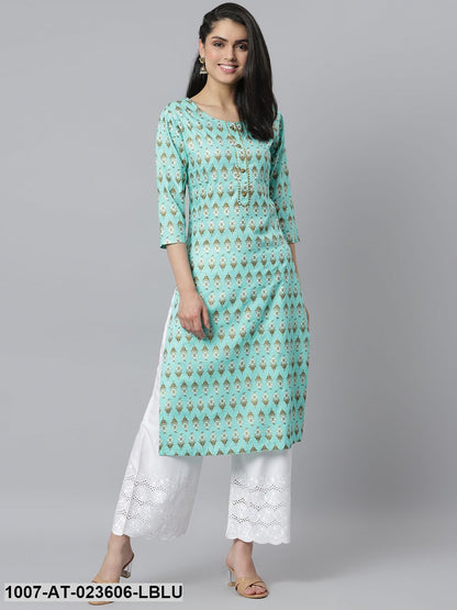 Women's Floral Printed Rayon Straight Kurta (Pre-Order)