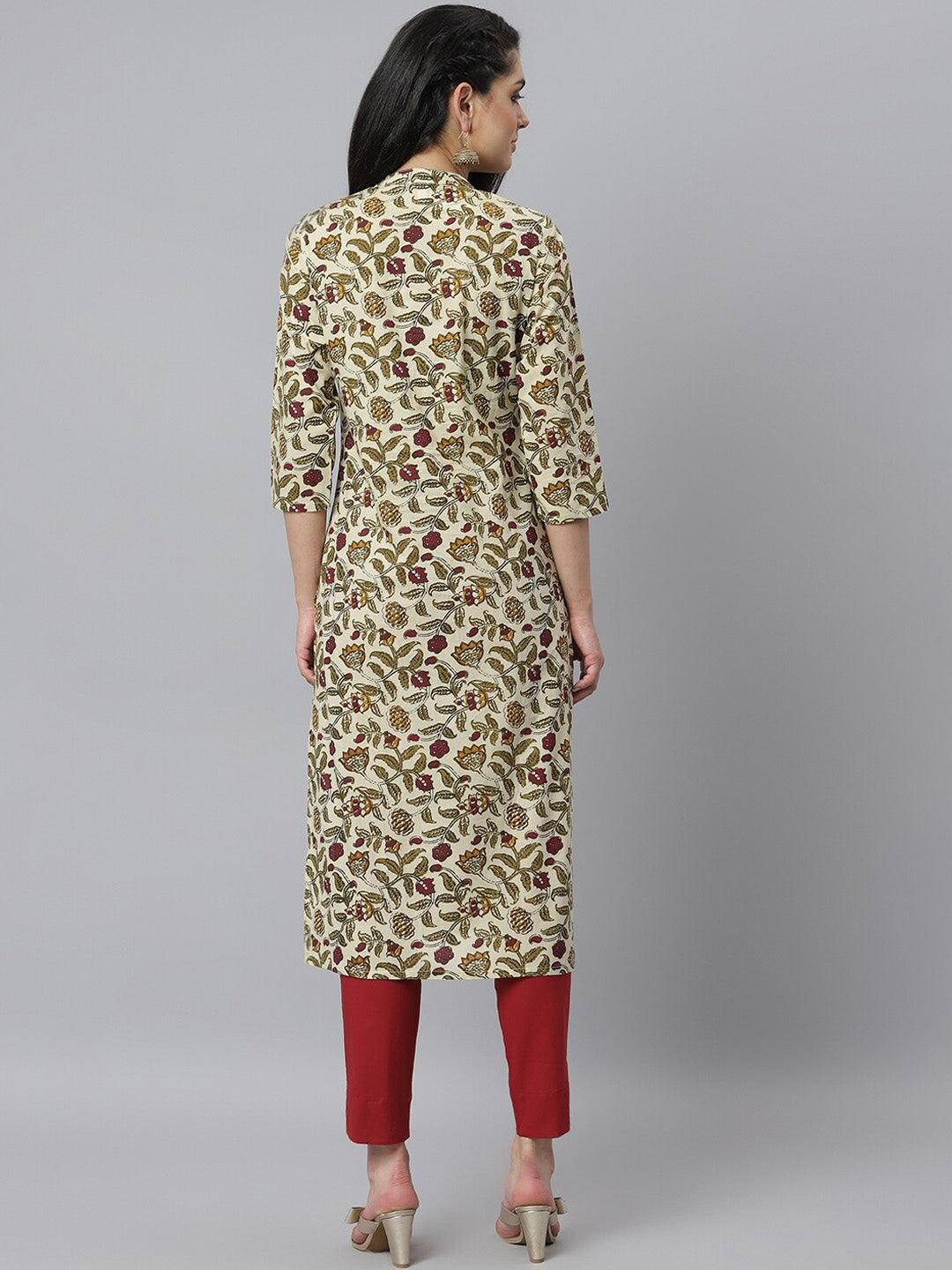 Women's Floral Printed Cotton Straight Kurta (Pre-Order)