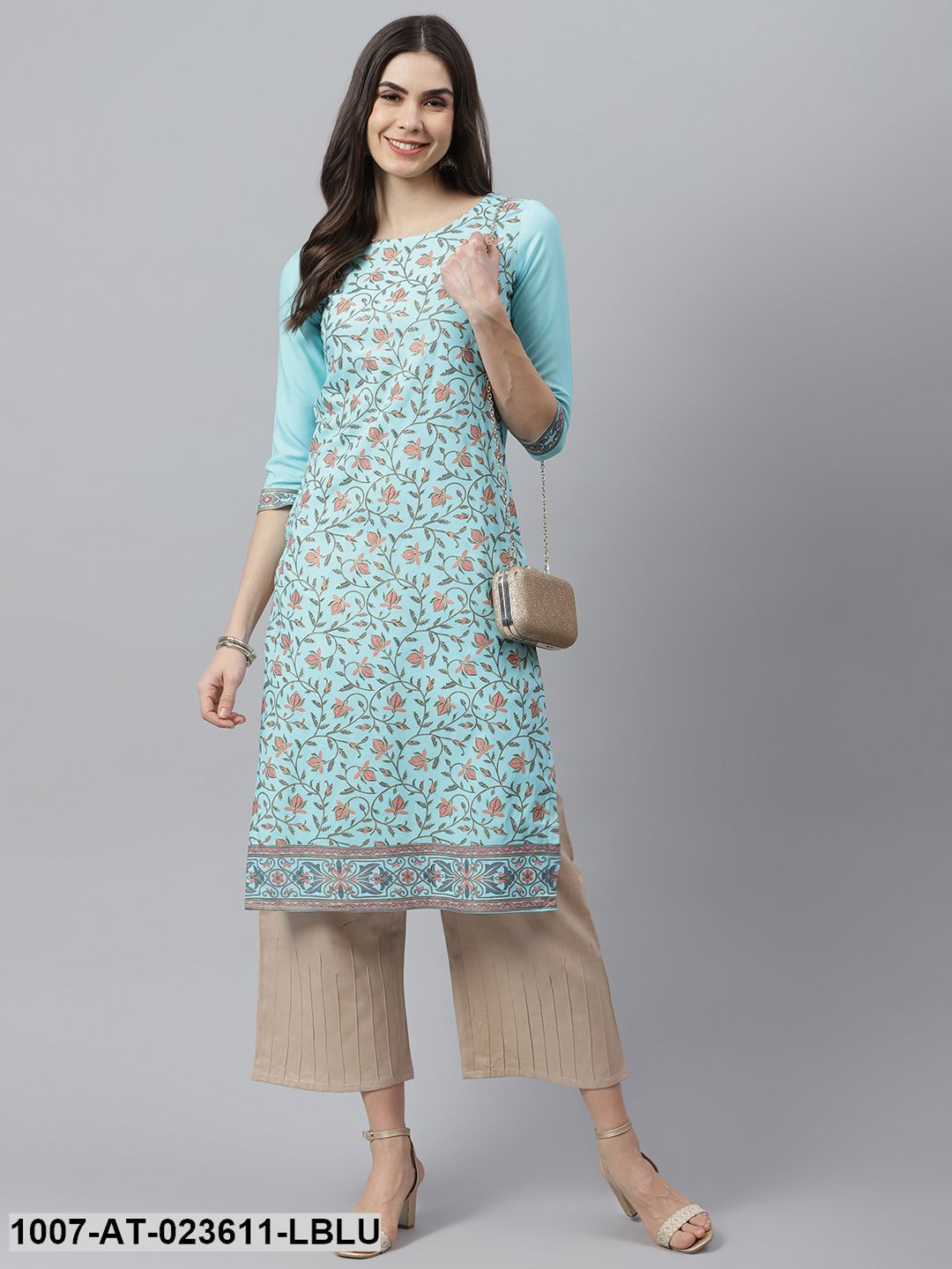 Women's Floral Printed Rayon Straight Kurta (Pre-Order)