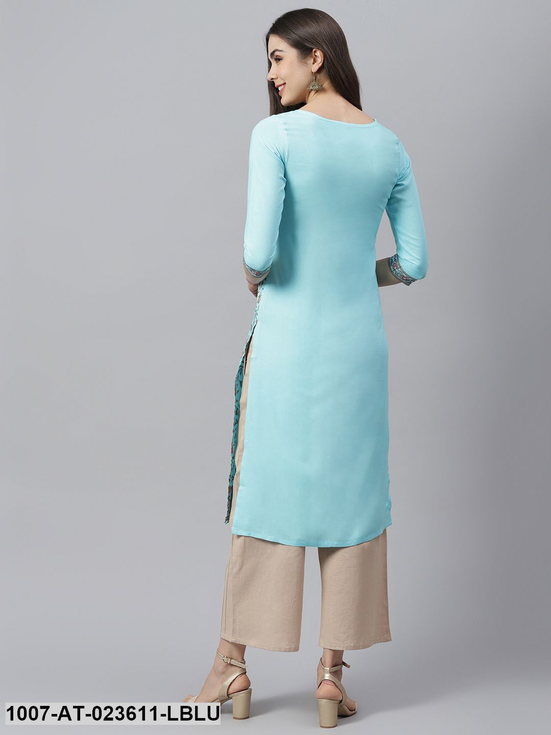 Women's Floral Printed Rayon Straight Kurta (Pre-Order)