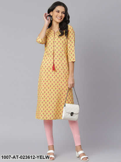 Women's Floral Printed Rayon Straight Kurta (Pre-Order)
