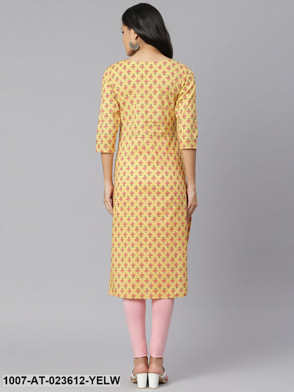 Women's Floral Printed Rayon Straight Kurta (Pre-Order)