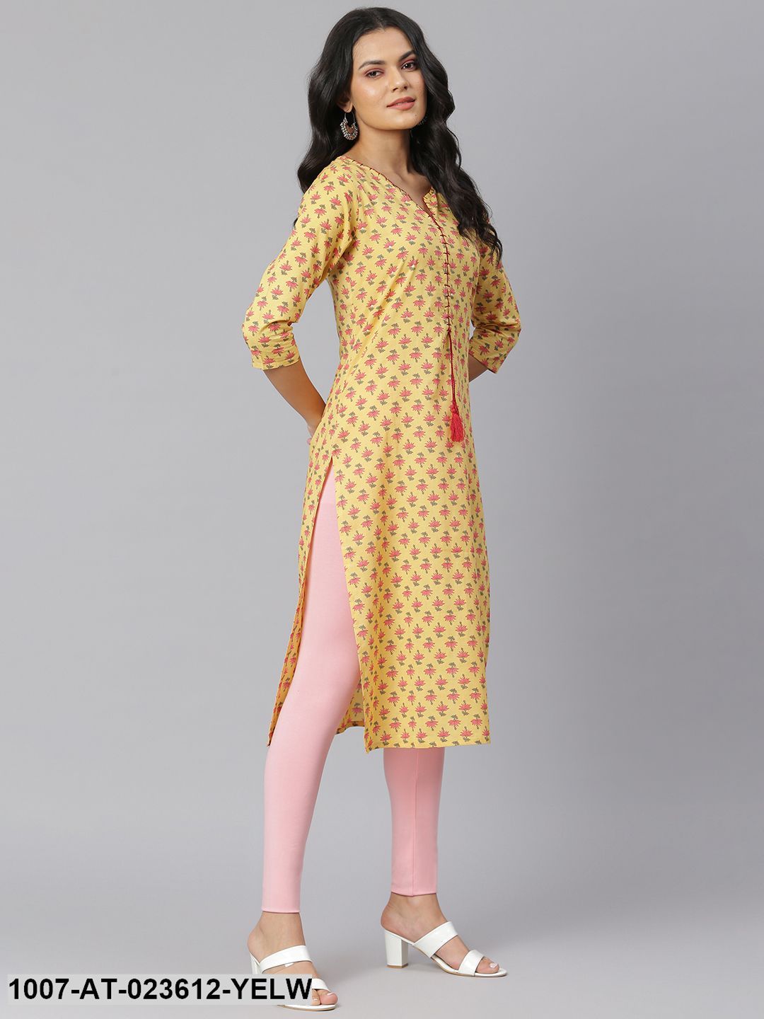 Women's Floral Printed Rayon Straight Kurta (Pre-Order)