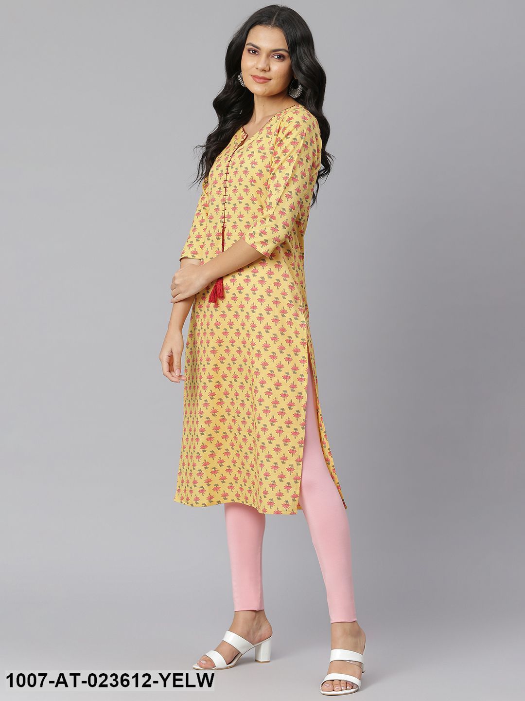 Women's Floral Printed Rayon Straight Kurta (Pre-Order)
