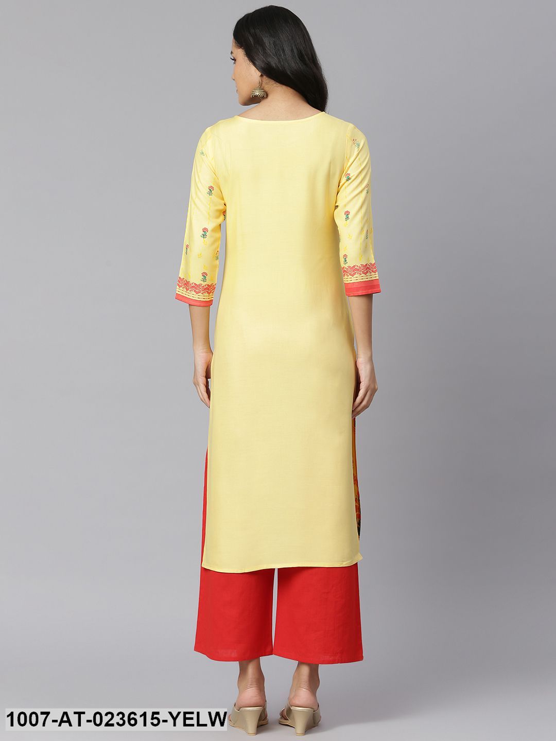 Women's Floral Printed Rayon Straight Kurta (Pre-Order)
