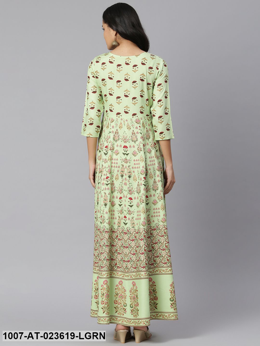 Women's Floral Printed Rayon Anarkali Kurta (Pre-Order)