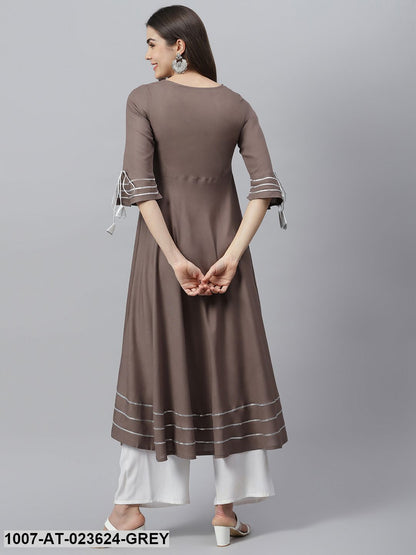 Women's Embroidered Rayon Flared Kurta (Pre-Order)