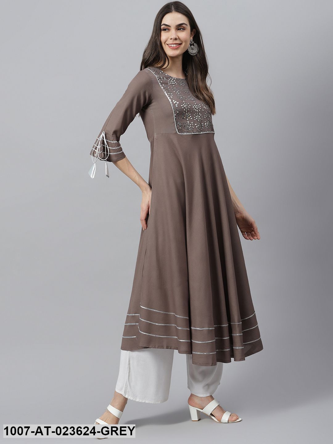 Women's Embroidered Rayon Flared Kurta (Pre-Order)
