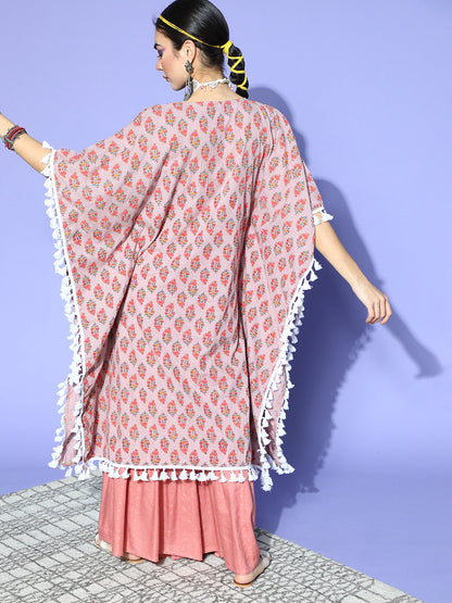 Floral Printed Cotton Kaftan Kurta (Pre-Order)