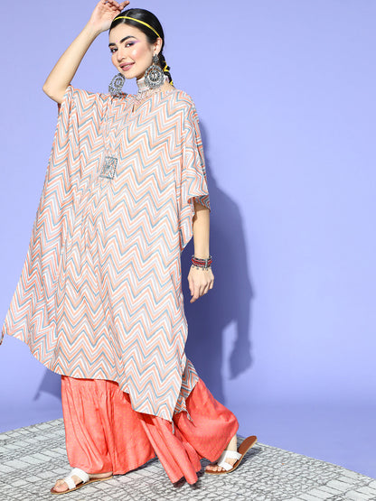 Stripes Printed Cotton Kaftan Kurta (Pre-Order)