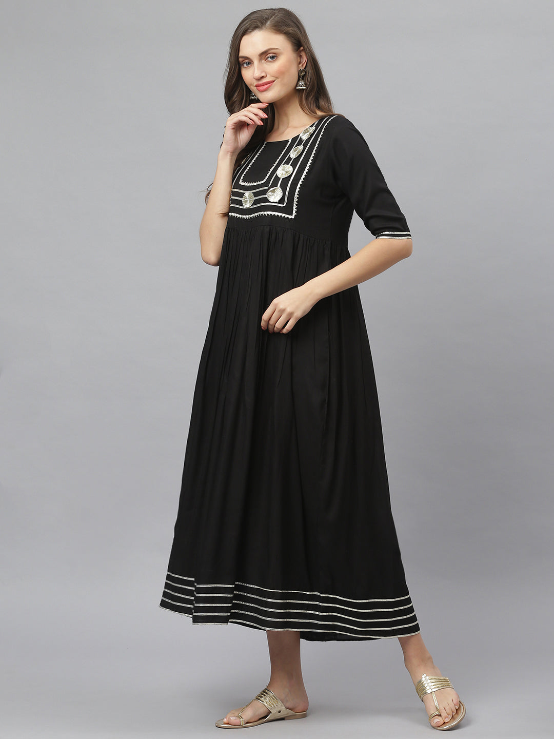 Women's Embellished Rayon flared Kurta (Pre-Order)