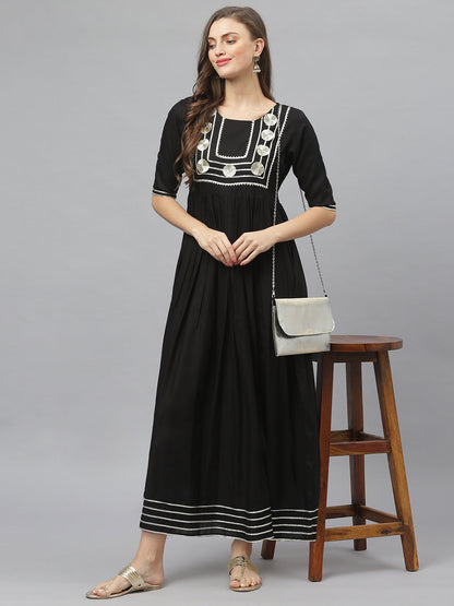 Women's Embellished Rayon flared Kurta (Pre-Order)