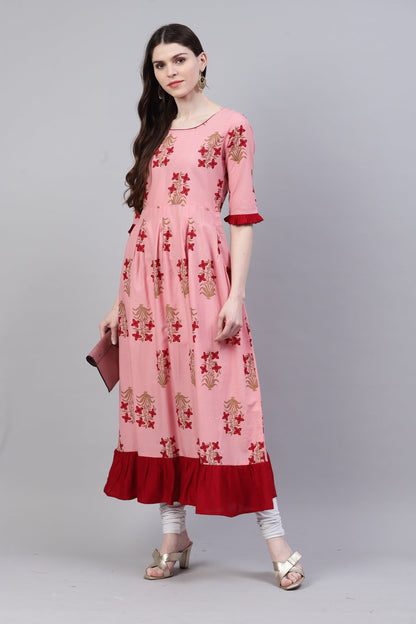 Women's Printed Cotton A-Line Kurta (Pre-Order)