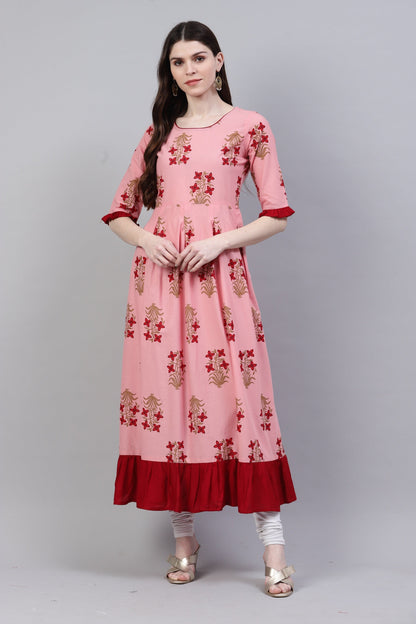 Women's Printed Cotton A-Line Kurta (Pre-Order)
