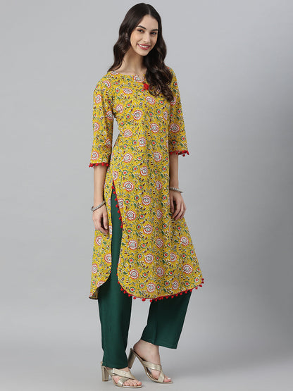 Kalamkari Printed Cotton Straight Kurta (Pre-Order)