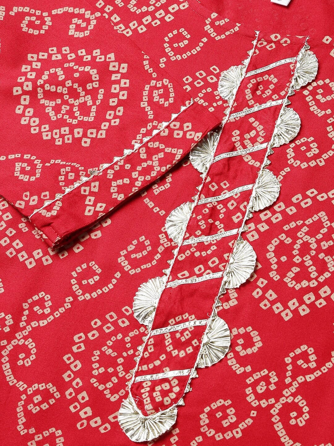 Bandhej Printed Rayon Straight Kurta (Pre-Order)