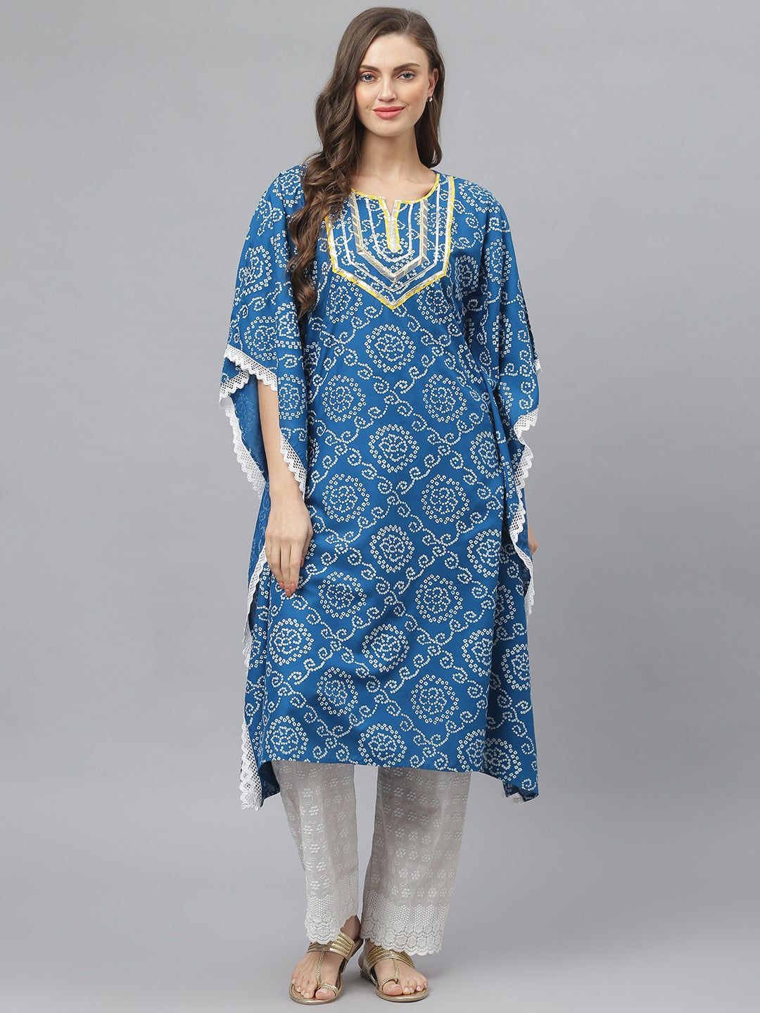 Bandhani Print Rayon Kaftan Kurta (Pre-Order)
