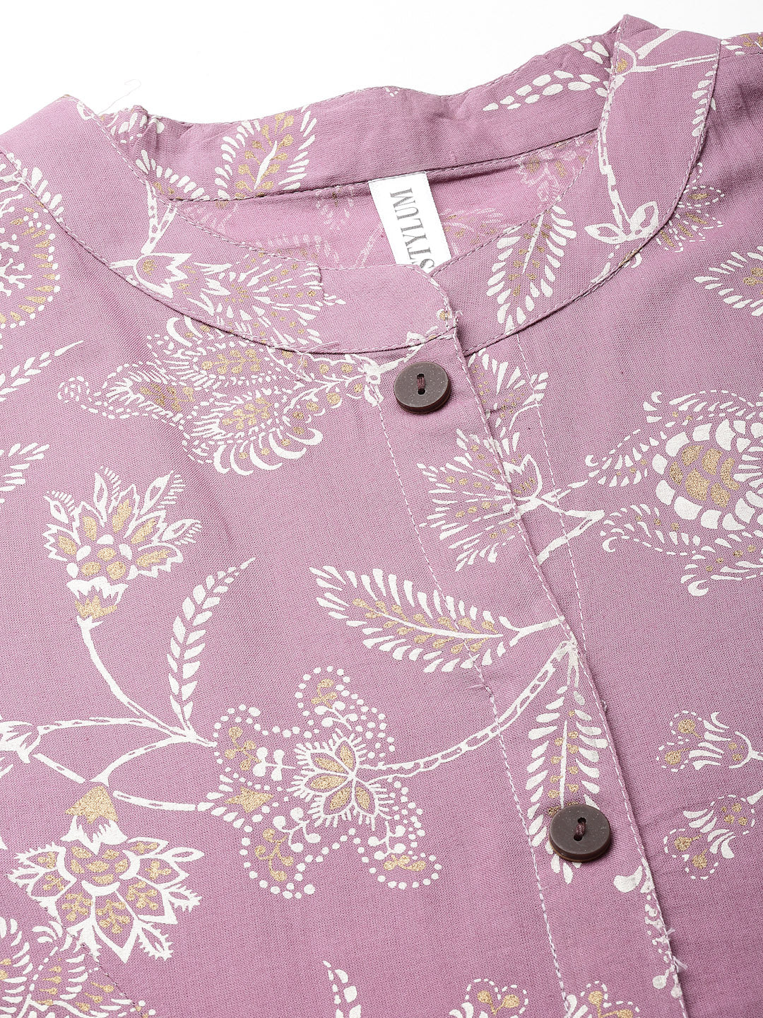 Plus Sizes Floral Print Rayon A-Line Kurta