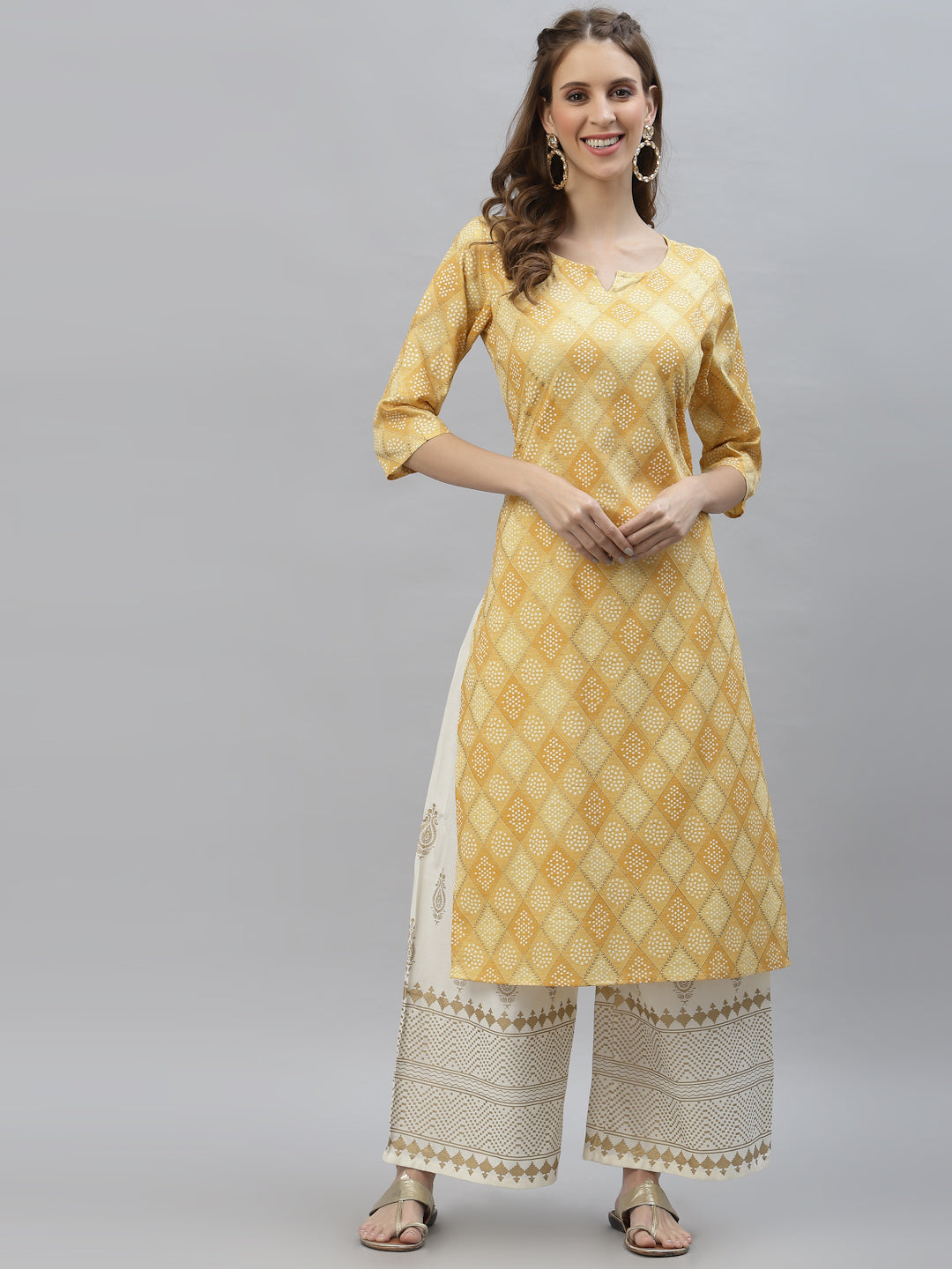 Bandhani Printed Cotton Blend Straight Kurta (Pre-Order)