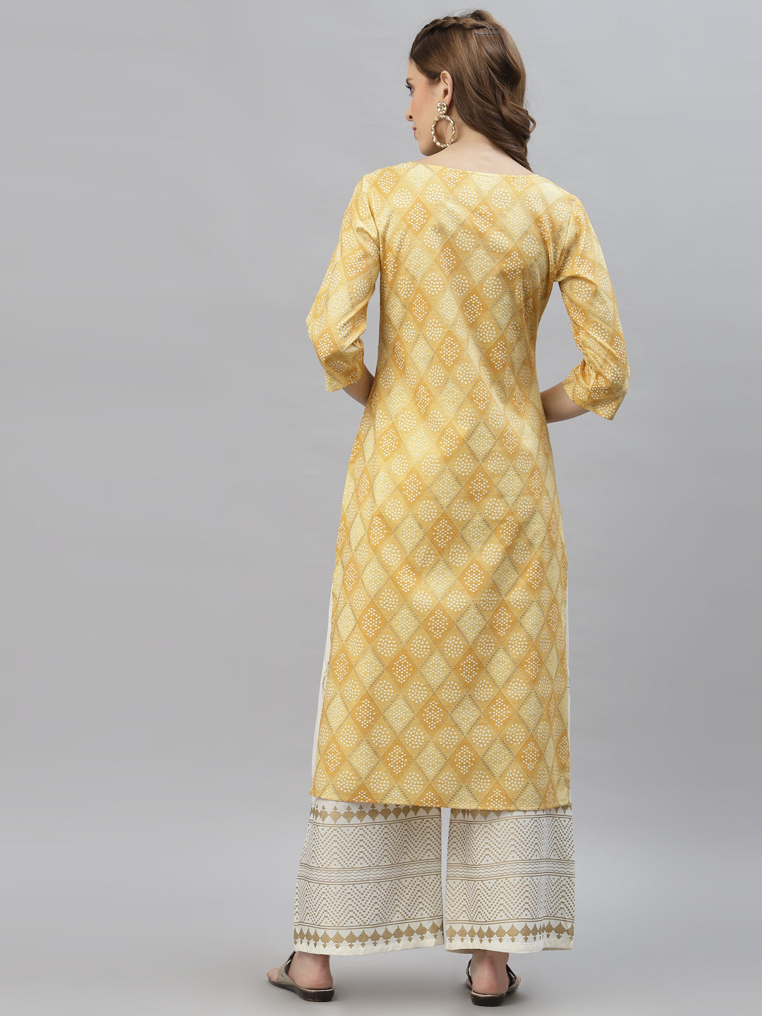 Bandhani Printed Cotton Blend Straight Kurta (Pre-Order)