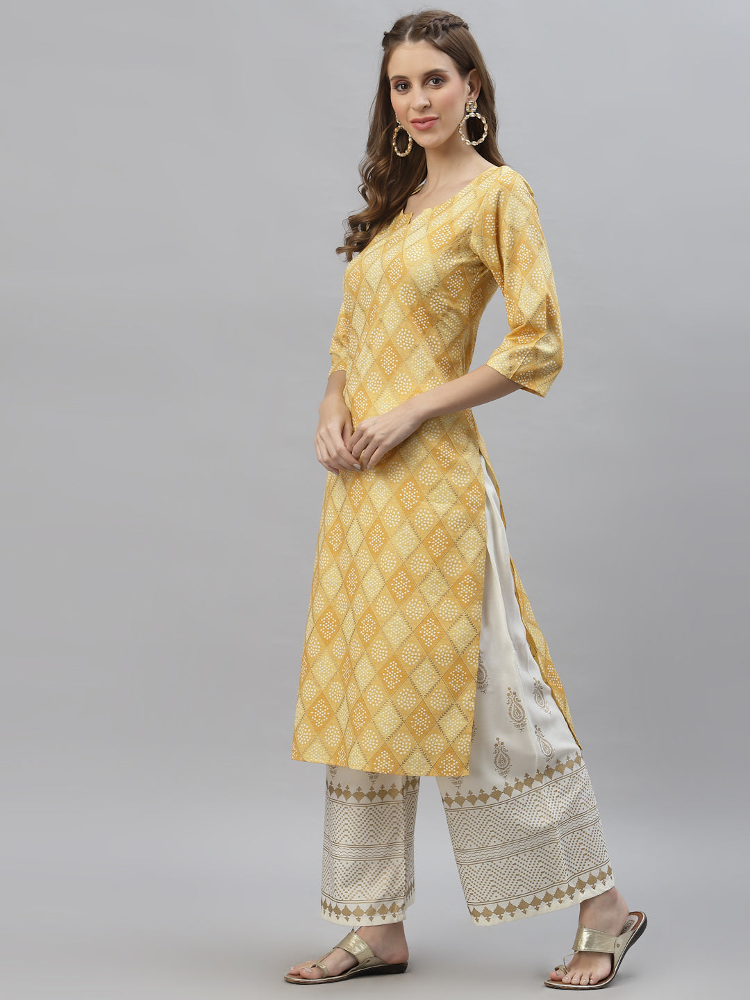 Bandhani Printed Cotton Blend Straight Kurta (Pre-Order)
