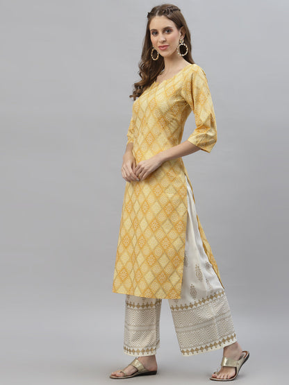 Bandhani Printed Cotton Blend Straight Kurta (Pre-Order)