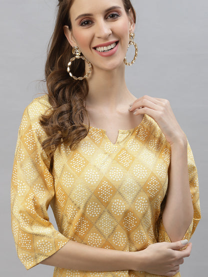 Bandhani Printed Cotton Blend Straight Kurta (Pre-Order)