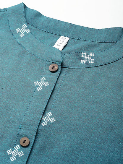 Self Design Cotton Blend Straight Kurta (Pre-Order)