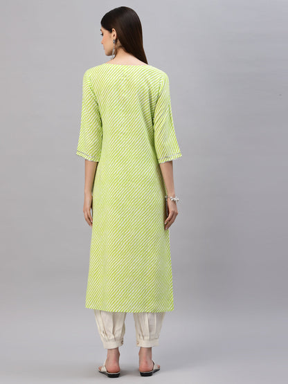 Lehariya Printed Rayon Straight Kurta (Pre-Order)