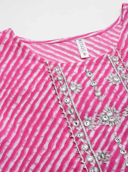 Lehariya Printed Rayon A-Line Kurta (Pre-Order)