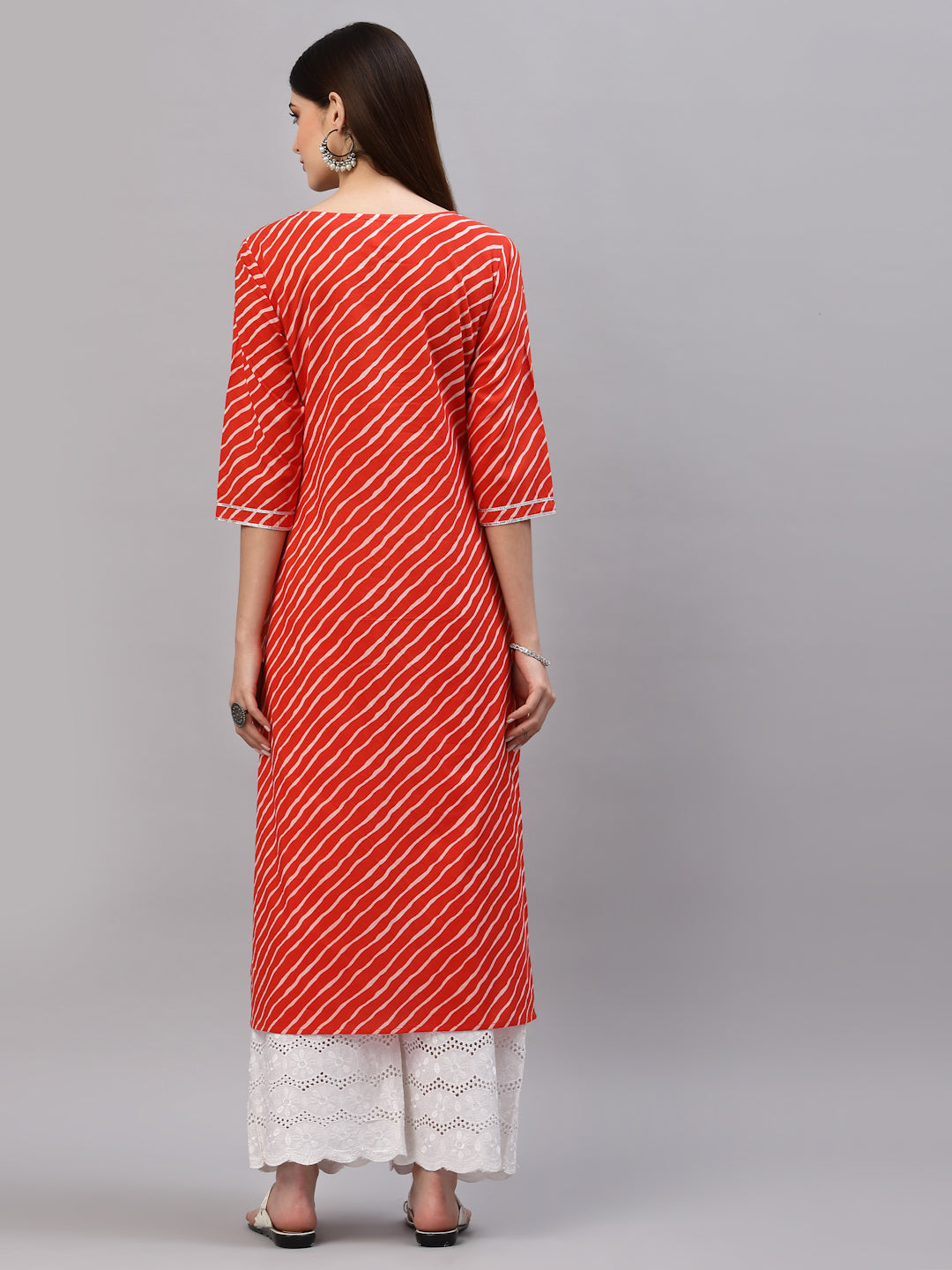 Lehariya Printed Cotton Straight Kurta (Pre-Order)