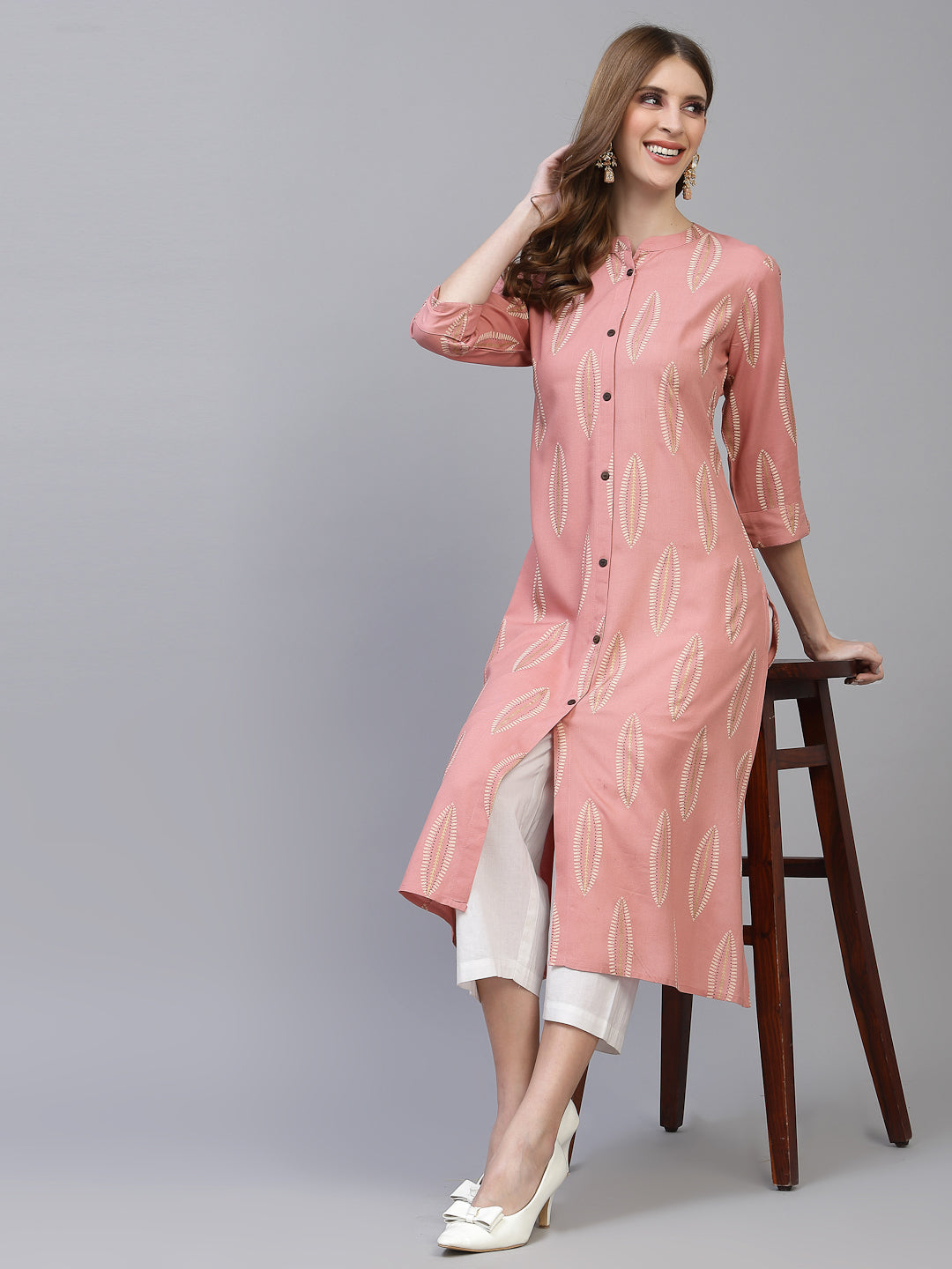 Block Printed Rayon A-Line Kurta (Pre-Order)