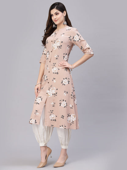 Floral Printed A-Line Kurta (Pre-Order)
