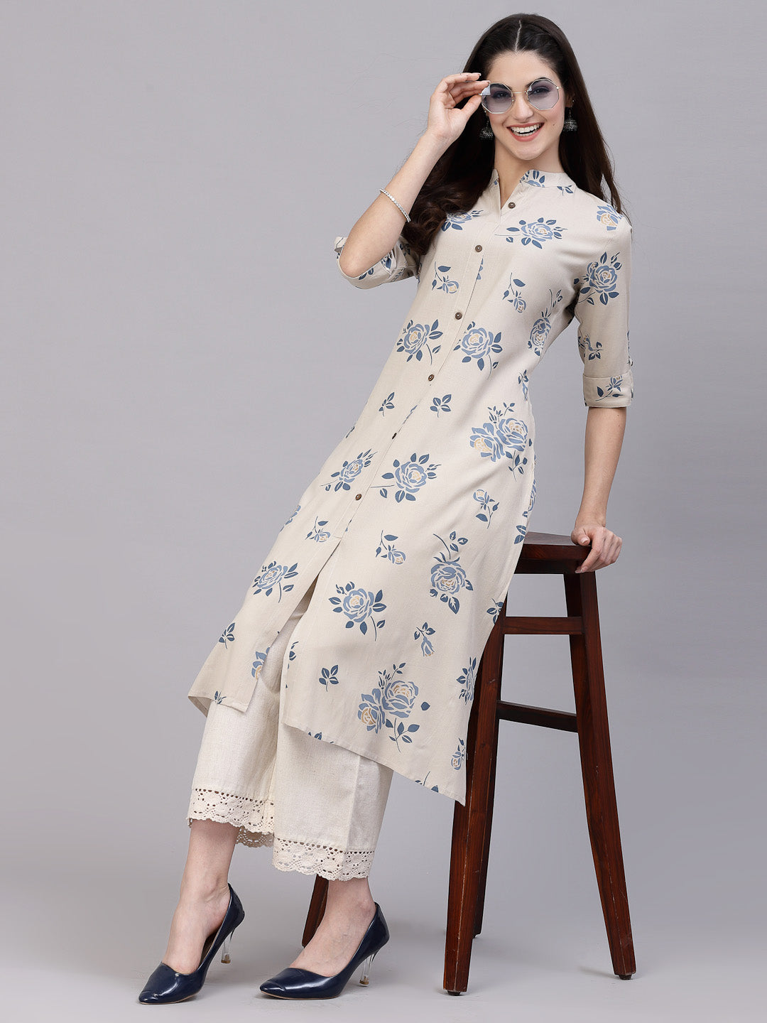 Floral Printed A-Line Kurta (Pre-Order)