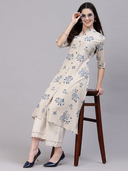 Floral Printed A-Line Kurta (Pre-Order)