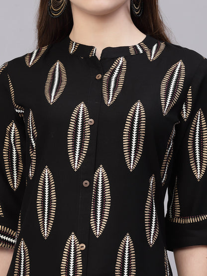 Block Printed Rayon A-Line Kurta (Pre-Order)