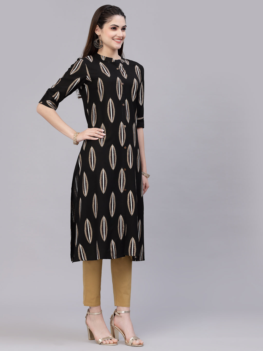 Block Printed Rayon A-Line Kurta (Pre-Order)