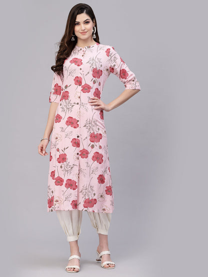 Floral Printed Rayon A-Line Kurta (Pre-Order)