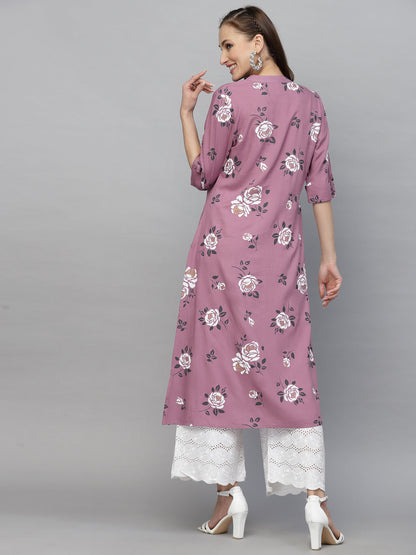 Floral Printed A-Line Kurta (Pre-Order)