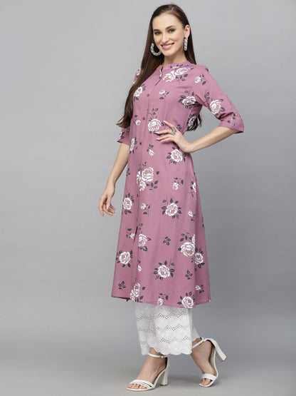 Floral Printed A-Line Kurta (Pre-Order)