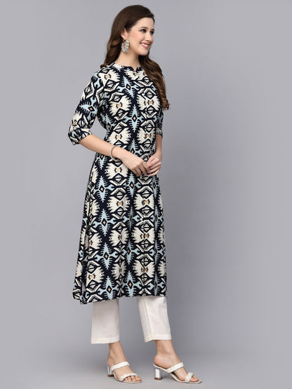 Printed Rayon A-Line Kurta (Pre-Order)